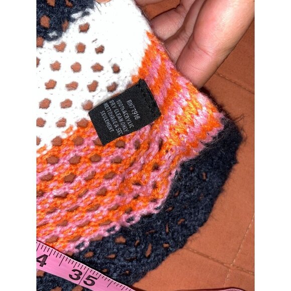 Anthropologie Roffe Stripe Crochet Kimono poncho Cardigan  One Size - Picture 8 of 8